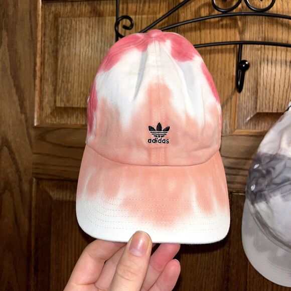 Adidas Tie Dye Hats White Pink Cap Adult Athletic Everyday Adjustable (2 hats) - Picture 4 of 11